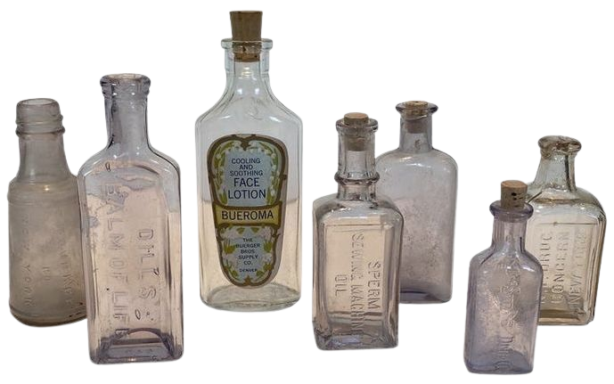 vintage apothecary bottles