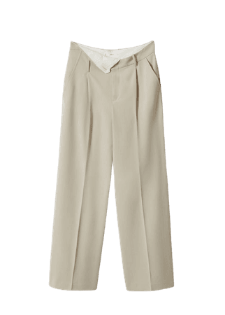 Wide leg double waist trousers - Women | Mango USA