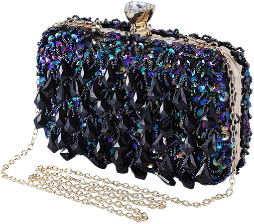 Clocolor Evening Bags and Clutches for Women Sequins Purse Beads Clutch Handbag (Blue): Handbags: Amazon.com
