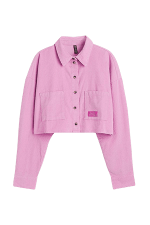 Corduroy Crop Shirt - Pink - Ladies | H&M US
