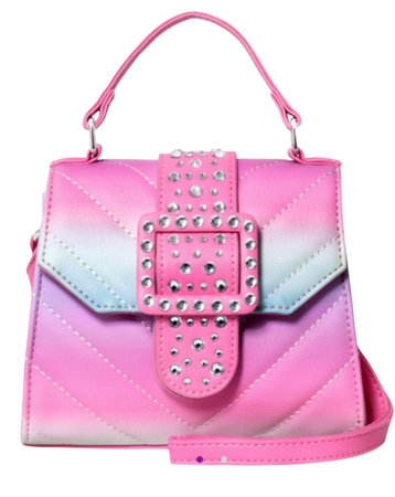 pink and blue purse