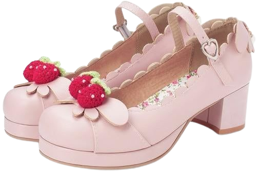 Kawaii Princess Lolita Strawberry Mary Jane Shoes
