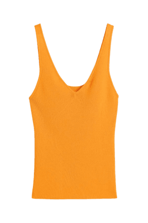 Knit Tank Top - Dark yellow - Ladies | H&M US