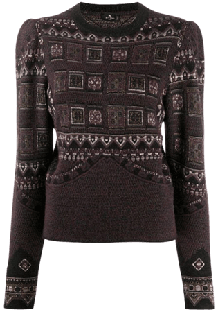 Black Etro metallic-knit puff sleeves jumper - Farfetch