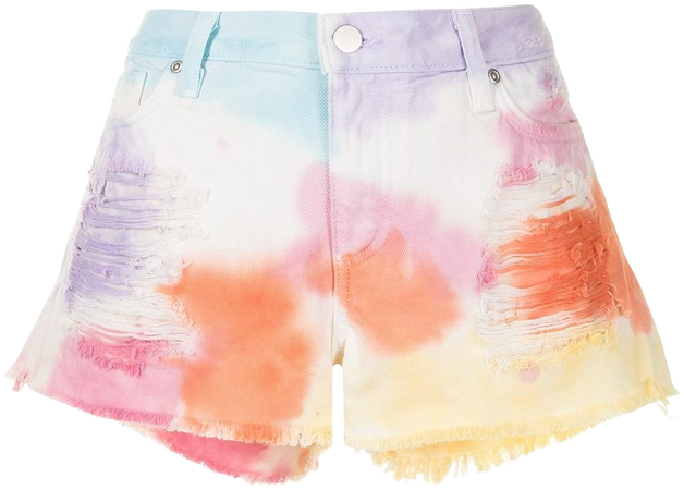 Shop Mira Mikati tie-dye fitted denim shorts with Express Delivery - FARFETCH