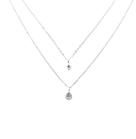 Sterling Silver Diamond Layer Necklace