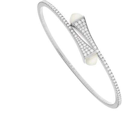 Cleo Midi Diamond Slip-On Bracelet White Gold – Marli New York