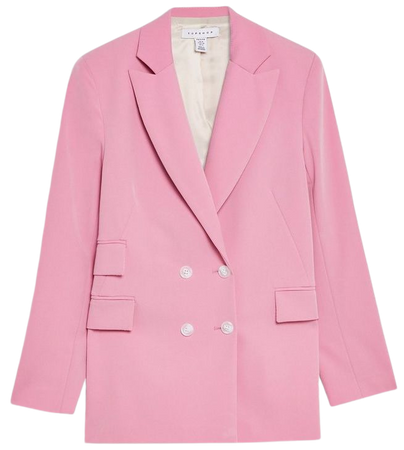PETITE Pink Double Breasted Suit Jacket | Topshop