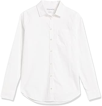 Amazon.com: Amazon Essentials Women's Classic-Fit Long-Sleeve Button-Down Poplin Shirt, White, Small : Clothing, Shoes & Jewelry