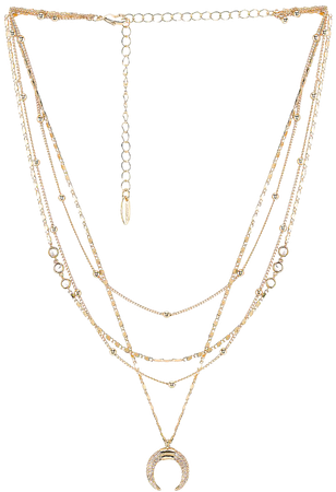 Ettika Layered Moon Necklace in Gold | REVOLVE