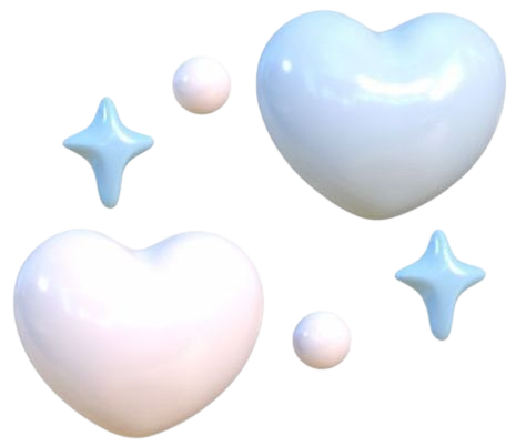 3d holographic sparkles png aesthetic hearts sky blue