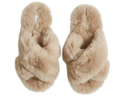 Aspen Mushroom Faux Fur Slipper – REISS