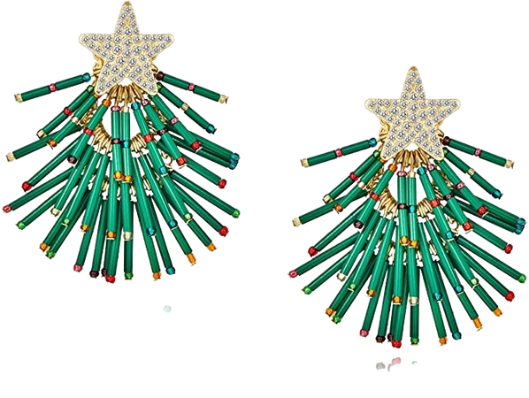 Amazon.com: WOWORAMA Christmas Tree Earrings for Women Christmas Dangle Earrings Green Xmas Tree Tassel Earrings with Topper Star Holiday Earrings Gift - Tubes Xmas Tree Earrings : Clothing, Shoes & Jewelry