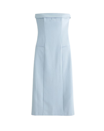Women's Strapless Tailored Midi Dress | Women's New Arrivals | Abercrombie.com