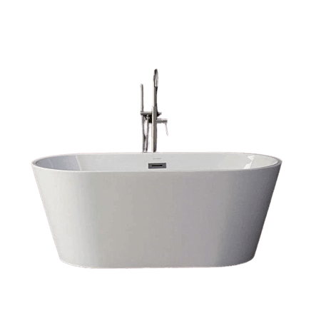 Woodbridge 59" Acrylic Freestanding Bathtub Contemporary Soaking Tub with Brushed Nickel Overflow and Drain, B-0014 / BTA1514 - - Amazon.com