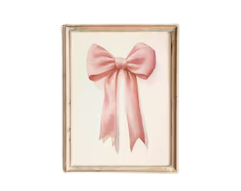 Coquette Preppy Light Pink Bow Aesthetic Print Blush Pink - Etsy
