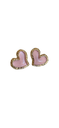 soft pink heart earrings