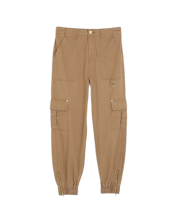 Brown zip cargo trousers | River Island