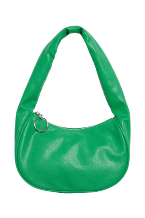 Green faux leather hand bag - Green - Monki WW