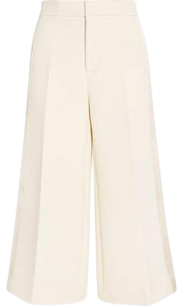 Fitz Cropped Satin-paneled Cotton-twill Wide-leg Pants