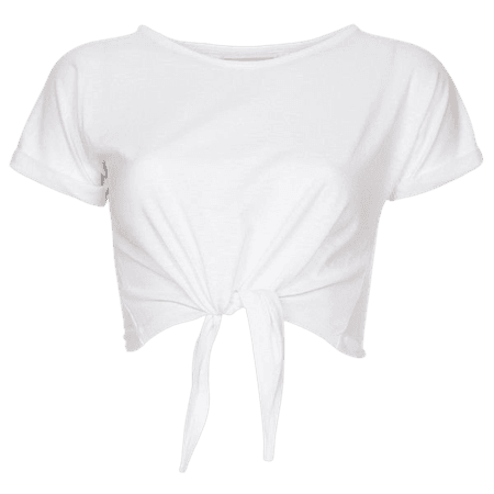 White Tied Cropped T-Shirt