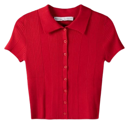 Short sleeve polo shirt with buttons - New - Women | Bershka