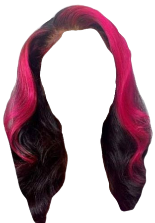 pink and black wig