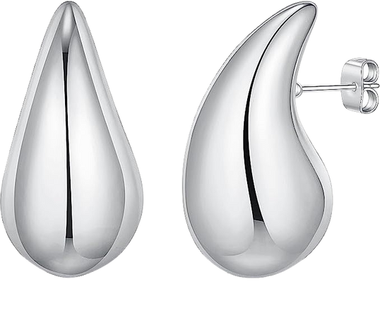 Amazon.com: Silver Teardrop Earrings for Women, Chunky Silver Hoop Earrings for Women Silver Earrings for Women Lightweight Silver Drop Earrings for Women Girls Teardrop Earrings for Women Trendy Jewelry : Clothing, Shoes & Jewelry