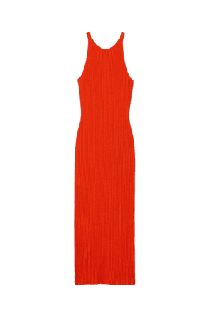 Rib-knit Dress - Orange-red - Ladies | H&M US