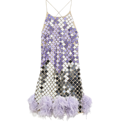 Plus purple sequin feather mini dress | River Island