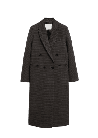 Checked wool-blend overcoat - Women | Mango USA