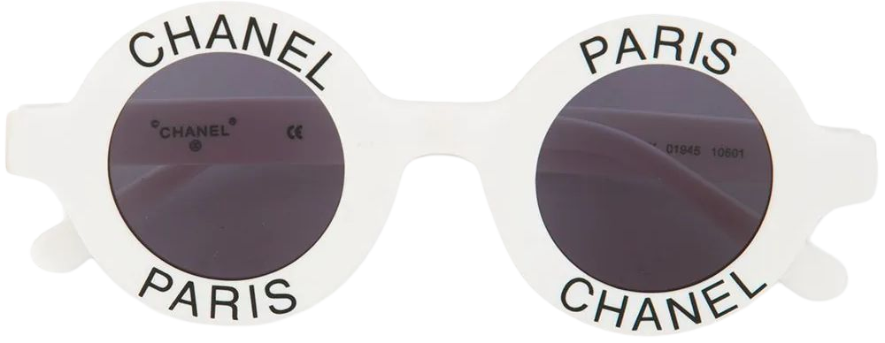 CHANEL Pre-Owned Logo Stamped Round Sunglasses - Farfetch