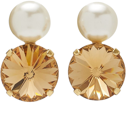 Demi Gold-Plated Crystal, Pearl Earrings By Jennifer Behr | Moda Operandi