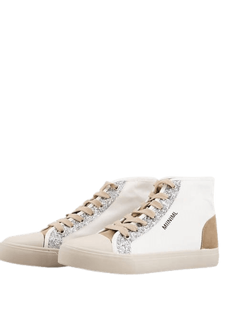 MIINIML Olivia high top sneakers in khaki | ASOS