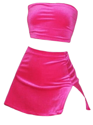 pink velvet png top and skirt