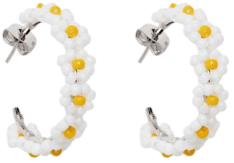 Beaded Flower Hoop Earrings | Pura Vida Bracelets