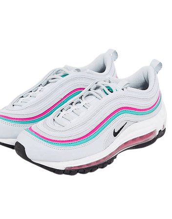 Nike Air Max 97 sneakers in pure platinum/pink prime | ASOS