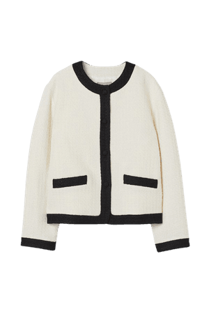 Bouclé Jacket - White/black - Ladies | H&M US