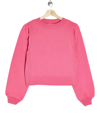 Pink Exaggerated Sleeve Knitted Sweatshirt | Topshop