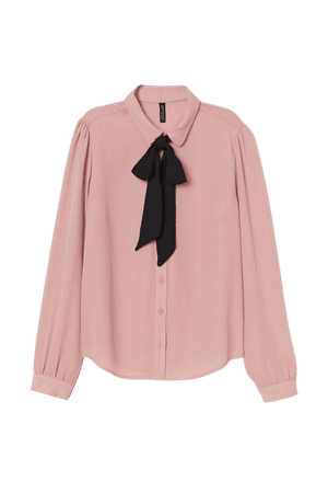 Tie-collar Shirt - Pink - Ladies | H&M US
