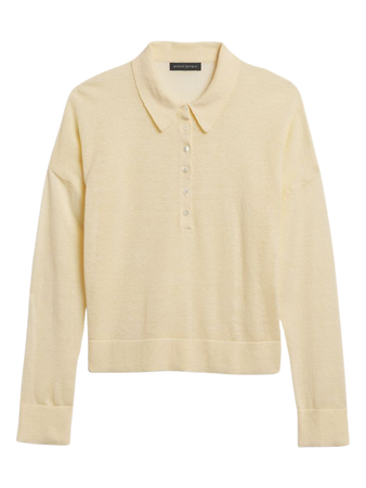 Fern Linen-Blend Sweater Polo | Banana Republic