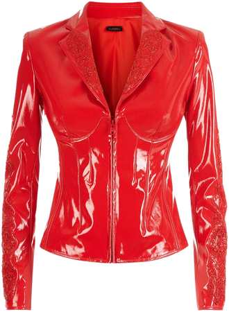 red latex jacket