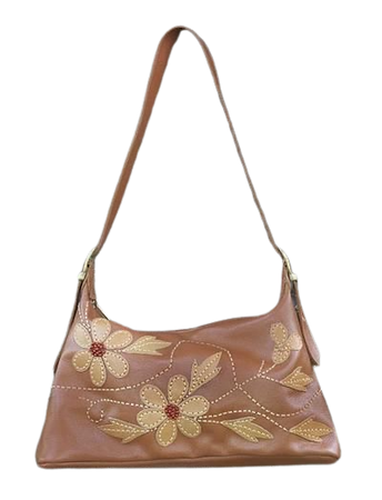 brown bag with flowers