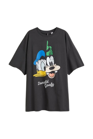 Oversized Printed T-shirt - Black/Disney - Ladies | H&M CA