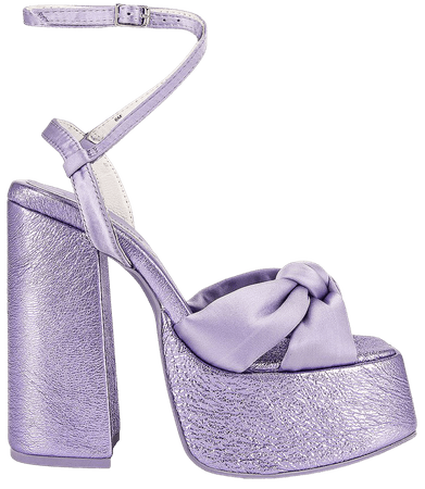 Jeffrey Campbell Seventies Platform Sandal in Lilac Metallic Satin | REVOLVE