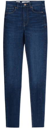 Skinny high-rise jeans - Denim - Woman | Bershka