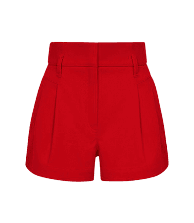 April Red Pleat Front Tailored Shorts – REISS