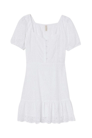 Eyelet Embroidery Dress - White