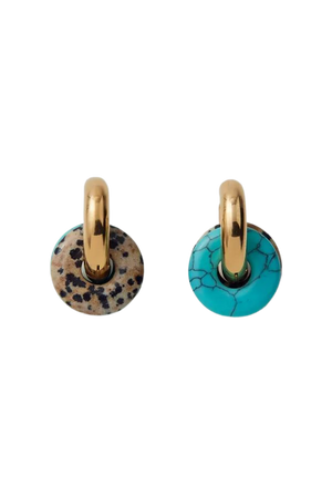 Nefelibata Dalmatian Turquoise Disco Hoop Earring | Urban Outfitters