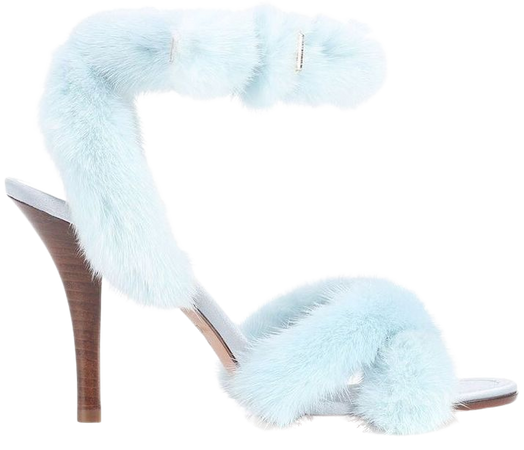 Light blue fur heels